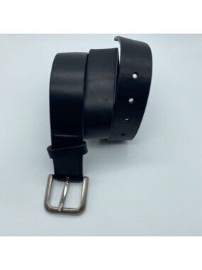 Men’s Black Genuine Leather Belt Size 28 Classic Casual Dress Belt 1.25” Wide